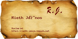 Rieth János névjegykártya
