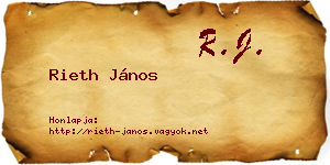Rieth János névjegykártya