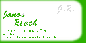 janos rieth business card